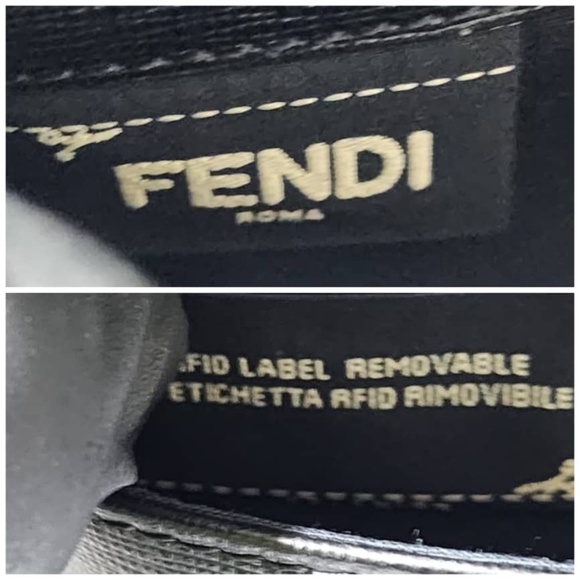 Authentic FENDI Vitello Elite Mink Fur Studded Karlito Tube Wallet on Chain Blac - Picture 5 of 14